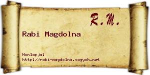 Rabi Magdolna névjegykártya
