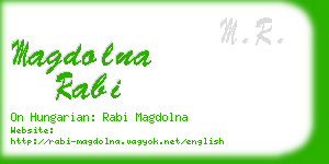 magdolna rabi business card